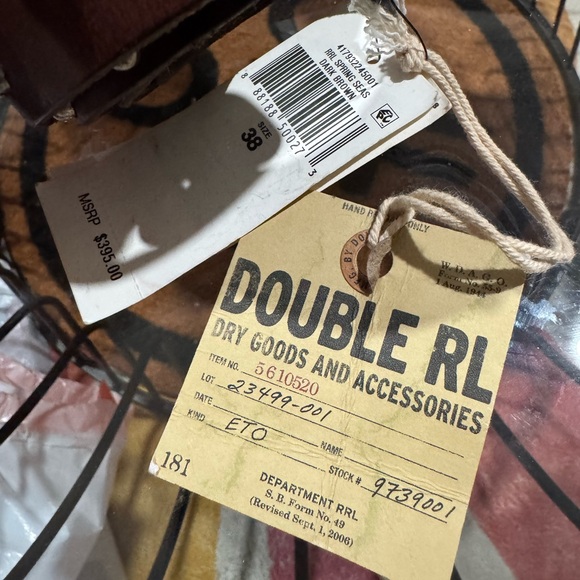 Double RL (RRL) Brown Leather Studded Belt - Picture 2 of 9